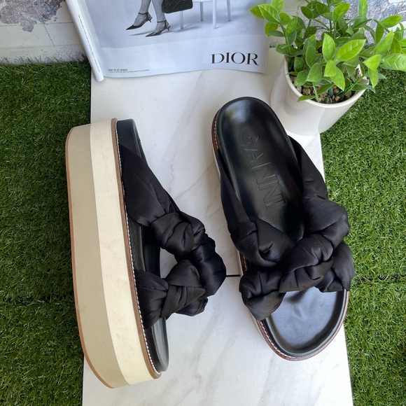 Ganni Knotted Platform - Black size 41/ US 11 - Picture 9 of 11